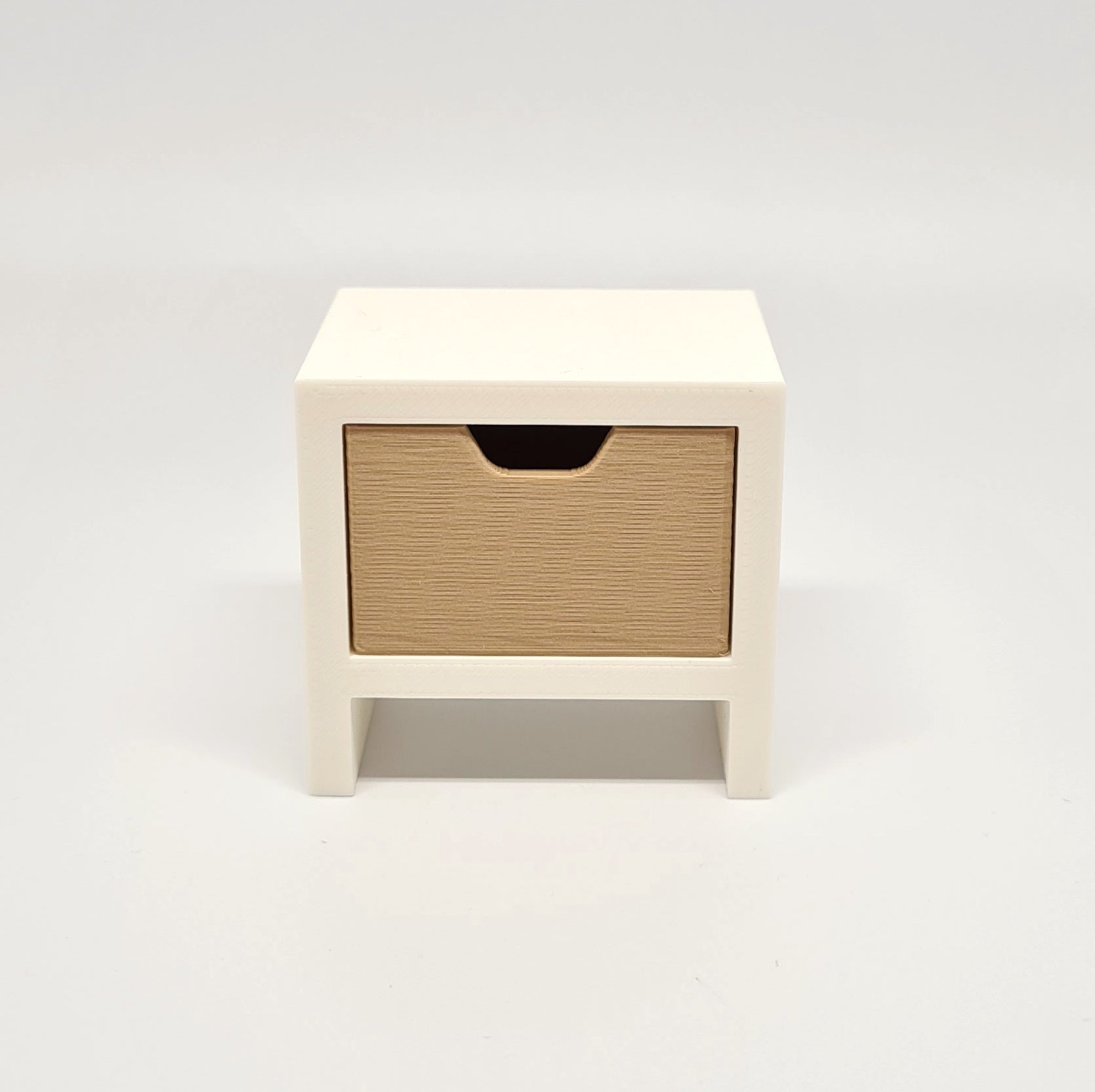 Dollhouse Bedside Table, White with Natural Drawer Izzy's Wonders