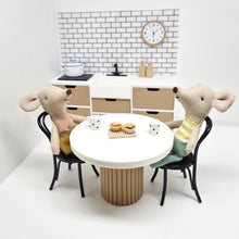 Load image into Gallery viewer, Dollhouse Fluted Dining Table, White and Natural
