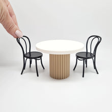 Load image into Gallery viewer, Dollhouse Fluted Dining Table, White and Natural
