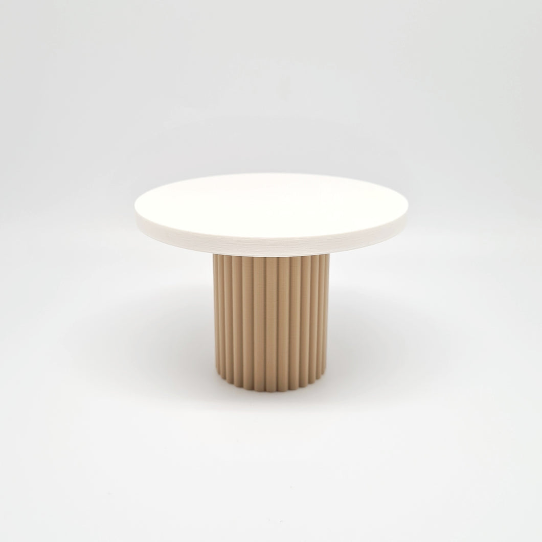 Dollhouse Fluted Dining Table, White and Natural