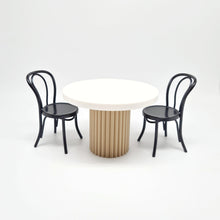 Load image into Gallery viewer, Dollhouse Fluted Dining Table, White and Natural

