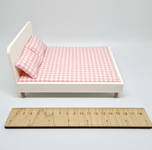 Load image into Gallery viewer, Dollhouse Double Bed, Pink Gingham
