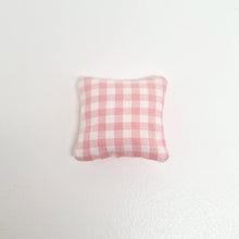 Load image into Gallery viewer, Miniature Gingham Cushion, Pink and White
