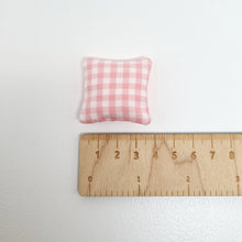 Load image into Gallery viewer, Miniature Gingham Cushion, Pink and White
