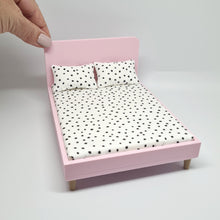 Load image into Gallery viewer, Dollhouse Double Bed, Pink and Polka Dots

