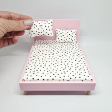 Load image into Gallery viewer, Dollhouse Double Bed, Pink and Polka Dots
