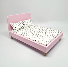 Load image into Gallery viewer, Dollhouse Double Bed, Pink and Polka Dots
