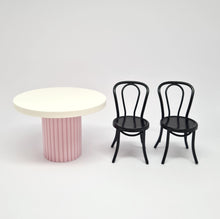 Load image into Gallery viewer, Dollhouse Fluted Dining Table, White and Pink
