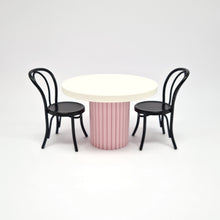 Load image into Gallery viewer, Dollhouse Fluted Dining Table, White and Pink
