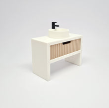 Load image into Gallery viewer, Single Bathroom Vanity with Fluted Drawer, Beige and White
