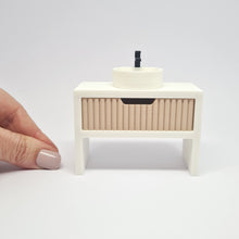 Load image into Gallery viewer, Single Bathroom Vanity with Fluted Drawer, Beige and White
