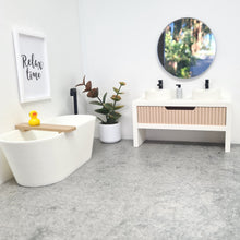Load image into Gallery viewer, Double Bathroom Vanity with Fluted Drawer, Beige and White
