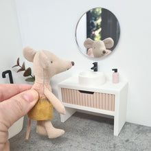 Load image into Gallery viewer, Single Bathroom Vanity with Fluted Drawer, Beige and White
