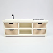 Load image into Gallery viewer, Dollhouse Kitchen, White and Beige Fluted Drawers
