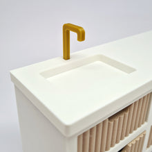 Load image into Gallery viewer, Dollhouse Kitchen, White and Beige Fluted Drawers
