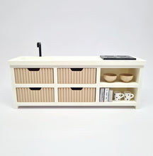Load image into Gallery viewer, Dollhouse Kitchen, White and Beige Fluted Drawers
