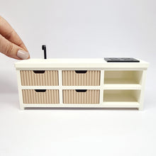 Load image into Gallery viewer, Dollhouse Kitchen, White and Beige Fluted Drawers

