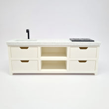 Load image into Gallery viewer, Dollhouse Kitchen, White and Grey Granite
