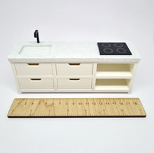 Load image into Gallery viewer, Dollhouse Kitchen, White and Grey Granite

