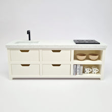 Load image into Gallery viewer, Dollhouse Kitchen, White and Grey Granite
