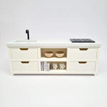 Load image into Gallery viewer, Dollhouse Kitchen, White and Grey Granite
