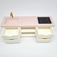 Load image into Gallery viewer, Dollhouse Kitchen, White and Pink Granite
