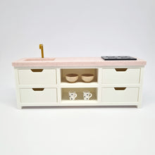 Load image into Gallery viewer, Dollhouse Kitchen, White and Pink Granite
