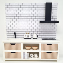Load image into Gallery viewer, Dollhouse Kitchen, White and Beige Fluted Drawers
