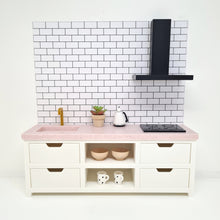 Load image into Gallery viewer, Dollhouse Kitchen, White and Pink Granite
