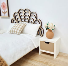 Load image into Gallery viewer, Miniature Gingham Cushion, Caramel and White
