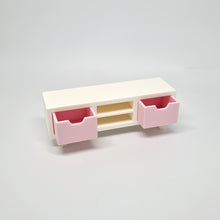 Load image into Gallery viewer, Dollhouse TV Unit, White with Pink Drawers

