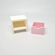 Load image into Gallery viewer, Dollhouse Bedside Table, White and Pink
