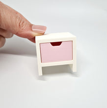 Load image into Gallery viewer, Dollhouse Bedside Table, White and Pink
