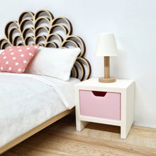 Load image into Gallery viewer, Dollhouse Bedside Table, White and Pink
