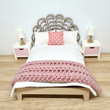 Load image into Gallery viewer, Dollhouse Bedside Table, White and Pink

