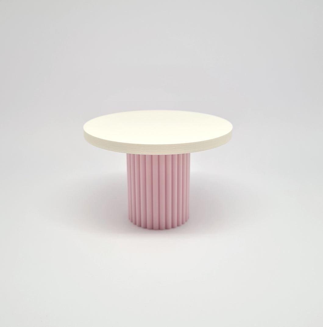 Dollhouse Fluted Dining Table, White and Pink