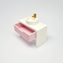 Load image into Gallery viewer, Single Bathroom Vanity with Fluted Drawer, Pink and White
