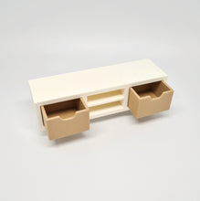 Load image into Gallery viewer, Dollhouse TV Unit, White with Natural Drawers

