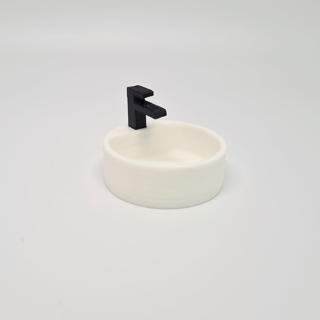 Miniature Round Basin with Faucet